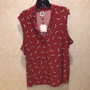 Anne Klein Women Red Cinnamon Sleeveless Blouse Size 3X, New With Tags
